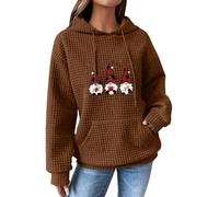 Laquieio Felpe Donna con Cappuccio Economici Pullover Inverno Abbigliamento Adatto per la Vita Familiare Marea Strada Grandi Dimensioni Sport Tinta unita Jersey, Caffè, L