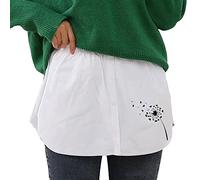 Laquieio Gonna Camicia Falsa Donna Basso Camicia Regolabile per Donna Originale Gonna Camicia Basso Strati Offerte Strati Sweep Inferiore Media Offerte Flash del Giorno, bianco, XL