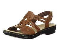 Laquieio Sandali Donna Comodi Pelle Sandali con plateau di larghezza ampia, Comodo ed Elegante Scoperta Chiusura con Fibbia Regolabile alla Caviglia, Offerte Flash, marrone, 41 EU