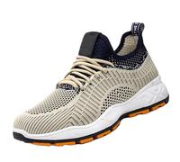 Laquieio Scarpe Uomo Economici Sneakers In Pelle Ortopediche Comode con Supporto per Arco, Sicurezza Leggero con Punta in Acciaio Offerte Flash Del Giorno, Kaki, 44 EU