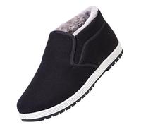Laquieio Stivali Uomo Inverno 2025 Impermeabili Scarpe Foderate Con Capelli Stivali Da Neve Casual Boots Uomo Stivaletti Cerniera Vintage -11, Nero , 44 EU