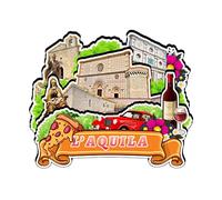 L'Aquila Abruzzo Italia Magnete Frigorifero Magnete In Legno Arte Souvenir Collezione Creativa Fatto a Mano Viaggio Casa Ufficio Regali Paesaggio Frigorifero Decor 263