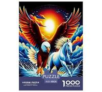 L'aquila colpisce il cielo lungo Jigsaw Puzzle Impossible 1000 Pezzi uccello raptore Decorazione Per La Casa. Rilassamento E Intelligence Per Adulti E Ragazzi Da 14 Anni 38x26cm/1000pcs