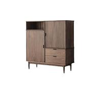 Lar Capaci - Credenza in noce nero, 105 x 40 x 100 cm, ideale per sala da pranzo, cucina, ingresso, soggiorno, corridoio, pelliccia