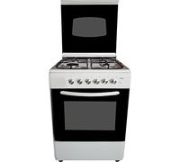 Lar.el Cucina LAREL Bianca 60x60 4 fuochi con Forno a Gas metano o GPL, Grill Elettrico e Coperchio in Vetro