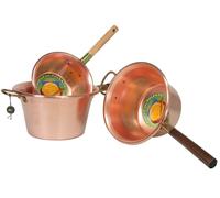 Lar Paiolo in Rame Marca Manico Singolo in Legno D. 24 Cm Pentola Polenta