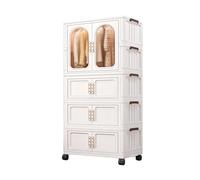 Lar Portable Wardrobe Closet with Doors - Heavy-Duty Rolling Clothes Rack Easy Assembly for Bedrooms & Apartments Spacious Storage Solution (C 77 * 48 * 202cm)