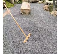 Lar - Rastrello da giardino giapponese per giardini zen, robusto strumento con motivo a sabbia per esterni, design roccia e rastrello per foglie, manico in legno