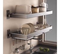 Lar Sto Solut - Scolapiatti da lavello, salvaspazio, da parete, set versatile da 2 pezzi (70 cm / 27.6in) per un'asciugatura efficiente dei piatti in sala da pranzo