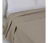 LARA MORADA - Lenzuolo Sopra Una Piazza E Mezza, 100% Cotone, Made In Italy, Tinta Unita, Per Letto 1 Posto E Mezzo, 180X290 cm, Tortora