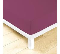 LARA MORADA - Lenzuolo Sotto Con angoli Singolo Elasticizzati, 100% Cotone, Made In Italy, Tinta Unita, Per Letto Singolo 1 Posto, 90cm x 200cm + 25 cm Viola