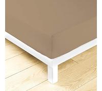 LARA MORADA - Lenzuolo Sotto Con angoli Singolo Elasticizzati, 100% Cotone, Made In Italy, Tinta Unita, Per Letto Singolo 1 Posto, 90cm x 200cm + 25 cm Tortora