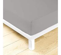 LARA MORADA - Lenzuolo Sotto Con angoli Singolo Elasticizzati, 100% Cotone, Made In Italy, Tinta Unita, Per Letto Singolo 1 Posto, 90cm x 200cm + 25 cm Grigio