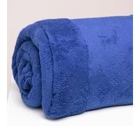 LARA MORADA - Plaid Una Piazza E Mezza, Morbidissimo Pile Coral, Misura 160X200 cm, 340 gsm, Coperta Pelosa Extra Calda, Zurigo Blu