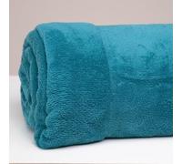 LARA MORADA - Plaid Una Piazza E Mezza, Morbidissimo Pile Coral, Misura 160X200 cm, 340 gsm, Coperta Pelosa Extra Calda, Zurigo Verde Petrolio