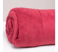 LARA MORADA - Plaid Una Piazza E Mezza, Morbidissimo Pile Coral, Misura 160X200 cm, 340 gsm, Coperta Pelosa Extra Calda, Zurigo Bordeaux