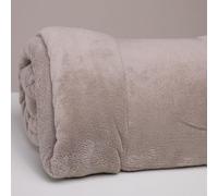 LARA MORADA - Plaid Una Piazza E Mezza, Morbidissimo Pile Coral, Misura 160X200 cm, 340 gsm, Coperta Pelosa Extra Calda, Zurigo Tortora