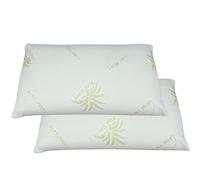LARA MORADA - Set 2 Cuscino Memory Foam, Saponetta In Memory, con federa Aloe Vera Made In Italy, 100% Anallergico e Antiacaro, Ortopedico, Cuscino Memory Foam Cervicale, 70x40 cm, Mod: Deluxe, H11