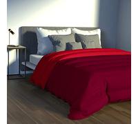 LARA MORADA-Trapunta/Piumone Letto Singolo, 165x250 cm Extra Caldo Tinta Unita, Jacquard Double-Face, 100% Made in Italy, Morbida Microfibra 300 g/mq, Bordeaux/Rosso