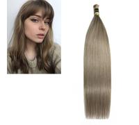 Larafona Biondo cenere 18# 100% capelli veri Remy, capelli grezzi, capelli umani bulk extension, lisci, senza colpi, 100 g/pc 20 pollici/50 cm