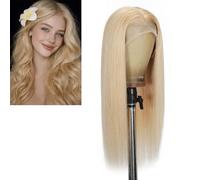 Larafona Biondo chiaro 32 # parrucca capelli umani da donna, 100% Remy trasparente, pre-plucked (13 x 4 pollici), 10 pollici/25 cm