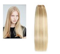 Larafona Extension di capelli veri, biondi, 9A, capelli umani, lisci, biondo miele, P27/613# 20inch/50cm