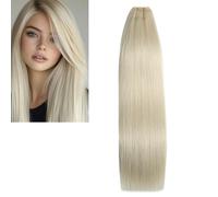 Larafona Extension per capelli umani, 10"-28", 9A, bionde, lisce, ciocche di capelli veri, brasiliani, in bundle da 100 g, 35 cm