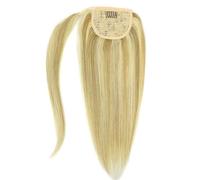 Larafona Hair Coda di Cavallo Extension Umani Capell Veri Biondo/Castano, 100% Remy Human Hair Ponytail Con Clip P27/613# 14inch/35cm