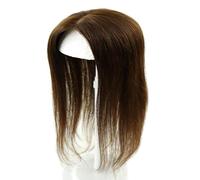 Larafona Hair Echthaar Toppers - Toppers da donna, colore marrone scuro, base di seta, per la caduta dei capelli, 14 x 16 cm, capelli veri