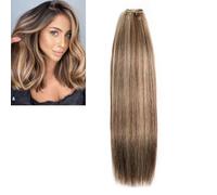 Larafona Weft, ciocche di capelli veri 9A, con extension bionde, P4/27#, lisce, 100 g, 50 cm