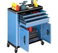 LARBANKE Carrello da officina a 3 cassetti, multifunzione, pieghevole, 4 ruote, asta di collegamento che collega più prodotti in un'unità più grande