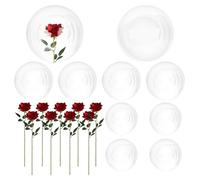 Larber 10 Pezzi Palloncino Gonfiabile Trasparente cintura Rose Artificiali,Dimensioni Multiple Bobo Palloncino Ballon per San Valentino Proposte di Matrimonio Feste Compleanno Deco(15inch 18inch)