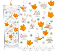 Larber 10136 Pezzi Pasqua Vaso di Riempimento Decorazione Multipla Perla Colorata Ciotola di Riempimento Coniglietto Carota Galleggiante Candela Vaso di Riempimento per la Festa di Pasqua Vasi Casa Ta