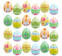 Larber 24 pezzi 23CM Uova di Pasqua Gonfiabili All'aperto Uova di Pasqua gonfiabili in PVC Uovo di Pasqua gonfiabile per la caccia all'uovo, il giardino e le decorazioni all'aperto (24 Pezzi)