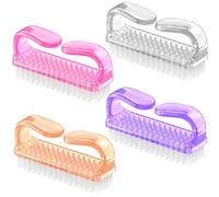 Larbois Spazzola per Unghie con Impugnatura e Manico per Unghie, Kit di Pulizia per Dita dei Piedi e Delle Unghie, per Uomini e Donne (Confezione da 4)