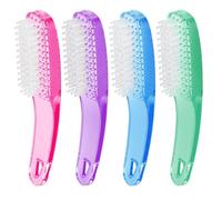 Larbois Spazzola per unghie per la pulizia delle unghie, confezione da 4 pennelli con impugnatura per unghie, spazzola per la pulizia delle unghie, per dita dei piedi e unghie, per donne e uomini