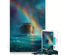 L'Arca di Noè sotto un arcobaleno Puzzle per ragazzi da 1000 pezzi Rafforza la memoria Momenti di pace Qualità Bordo Classico Regalo (38x26cm)
