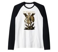 L'Arcangelo San Michele Che Uccide Il Diavolo Maglia con Maniche Raglan