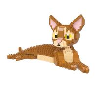 Larcele Micro Set di Mattoncini Gatto Abissino-Sfinge per Età 8+ JMABM-01
