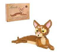 Larcele Micro Set di Mattoncini Gatto Abissino-Sfinge per Età 8+ JMABM-01 | 807 Pezzi, Kit Creativo di Costruzione, Giocattoli per animali fai da te, per Arredamento Scrivania da Ufficio Domestico