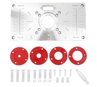 Larcele Piastra Inserto per Tavolo Router in Alluminio, Router piastra fresatrice verticale accessorio per il piano del tavolo per Panche per Lavorazione MGXBJ-01 (Rosso)