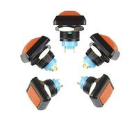 Larcele Pulsante impermeabile Auto Return 1NO Momentan a pressione quadrata, foro di fissaggio 12 mm, 5 pezzi, ANKG-05(arancione)