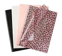 Larcenciel 60 fogli di carta velina leopardo, carta velina imballata in metallo lucido, carta regalo rosa nera decorazione per festa della mamma sacchetti regali fiori pompon (50 x 35 cm)