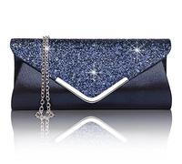 Larcenciel Pochette Donna, Borse da Sera Glitterata con Catena Staccabile, Borsa a Tracolla con Paillettes, Borsa alla Moda, Busta Elegante, borse a Spalla per Ballo di Fine Anno, Festa (Blu)