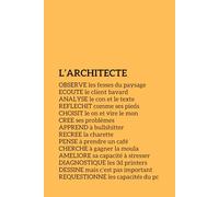 L'architecte Notebook jaune: 15.24cm x 22.86cm 120 pages - Papier crème ligné et à points