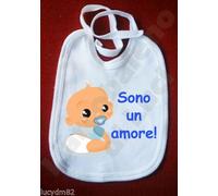 L'Arcobaleno di Luci - Bavaglino Sono Un Amore Spiritoso Bavaglina Bimbo Baby Bib Divertente Maschio