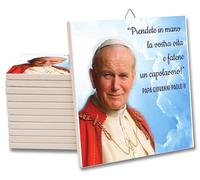 L'Arcobaleno di Luci MATTONELLA in ceramica citazione PAPA GIOVANNI PAOLO II secondo Santo Padre Wojtyla piastrella quadretto da appendere