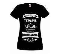 L'Arcobaleno di Luci T-Shirt Donna - Non Ho Bisogno di Terapia ma di Andare al Mare - by (M, Nero)