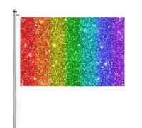 L'arcobaleno sembra con le paillettes,Bandiera da giardino, bandiera decorativa da cortile, bandiera bifacciale, 2x3 piedi, per esterni e interni