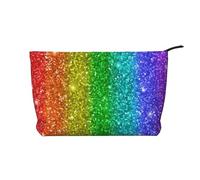 L'arcobaleno sembra con le paillettes, Borsa per cosmetici in velluto a coste Borsa per il trucco Borsa da viaggio portatile